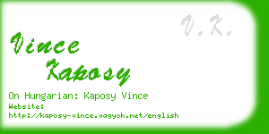 vince kaposy business card